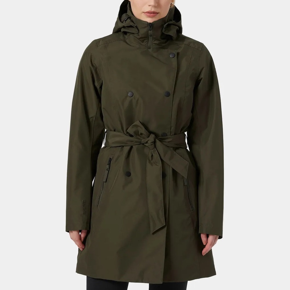 Helly Hansen Women's Welsey II Insulated Trench Coat in Utility Green